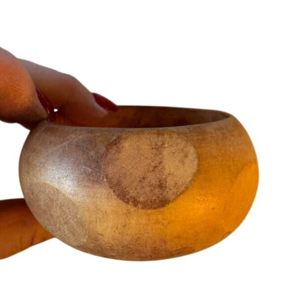 Vintage Wooden Bangle With Natural Brown Finish - Picture 1 of 5